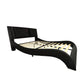 Upholstered Platform Bed Frame With LED Lighting, Bluetooth Connection To Play Music Control, Backrest Vibration Massage, Curve Design, Wood Slat Support, Exhibited Speakers - Furniture Home Direct