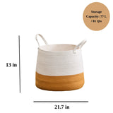 Francis - Cotton Round Laundry And Storage Basket - Furniture Home Direct