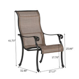 Patio Outdoor Sling Patio Chairs With Aluminum Frame, All-Weather Furniture (Set of 2) - Bronze - Furniture Home Direct
