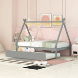 Tent Floor Bed, Teepee Bed, With Trundle - Furniture Home Direct