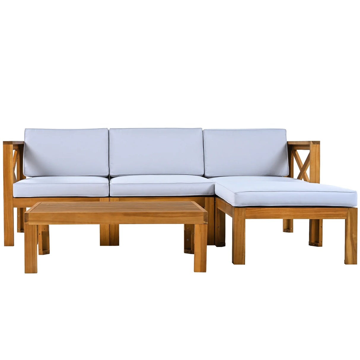 Outdoor 5-Piece Sectional With Cushions and Coffee Table - Furniture Home Direct