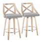 Charlotte - Farmhouse Fixed Height Counter Stool With Swivel And Round Footrest (Set of 2) - Furniture Home Direct