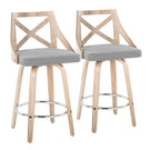Charlotte - Farmhouse Fixed Height Counter Stool With Swivel And Round Footrest (Set of 2) - Furniture Home Direct