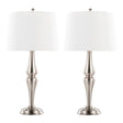 Sawyer - Contemporary Table Lamp (Set of 2) - Nickel / White - Furniture Home Direct