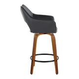 Mustang - Contemporary Fixed Height Counter Stool With Swivel With Round Footrest (Set of 2) - Furniture Home Direct
