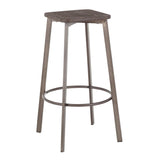 Clara - Industrial Square Barstool (Set of 2) - Espresso - Furniture Home Direct