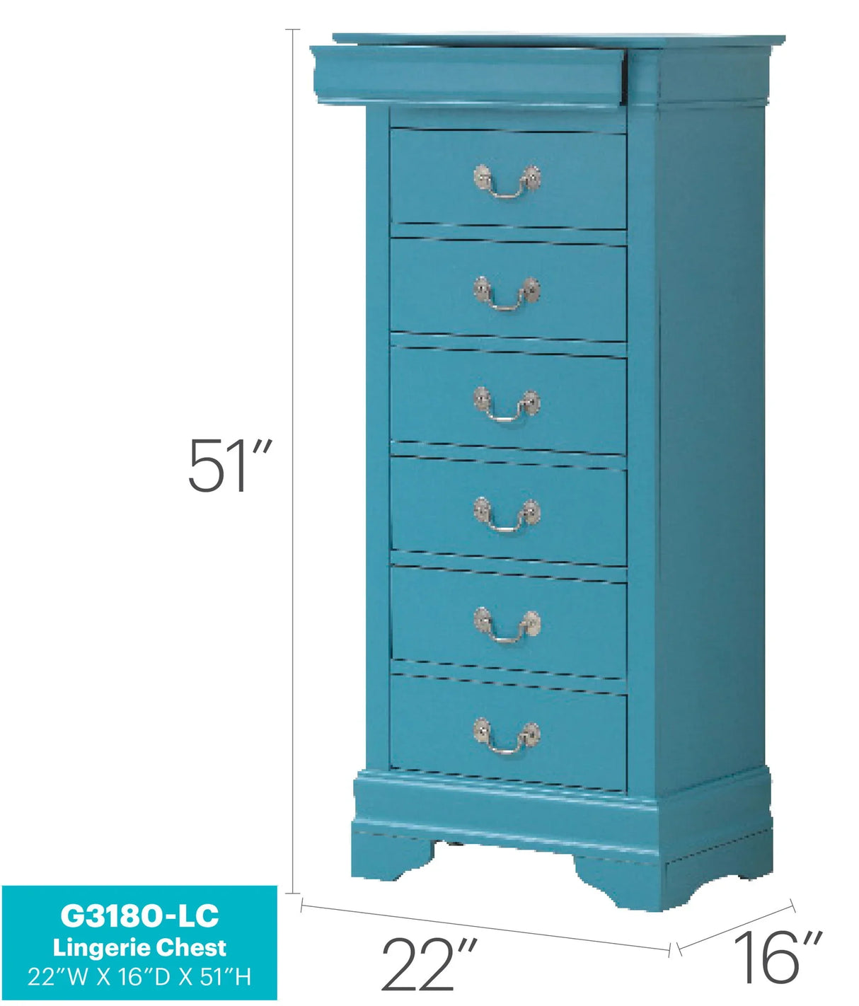 Traditional Style Lingerie Storage Chest Timeless - Furniture Home Direct