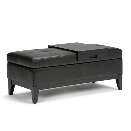 Oregon - Contemporary Storage Ottoman Bench With Tray - Furniture Home Direct