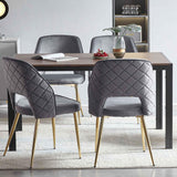 Velvet Dining Chairs With Metal Legs And Hollow Back Upholstered Dining Chairs - Furniture Home Direct