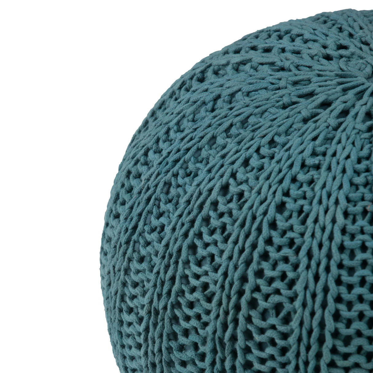 Shelby - Handcrafted Hand Knit Round Pouf - Furniture Home Direct