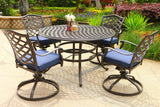 Round 49" Long Aluminum Dining Set With Cushions - Furniture Home Direct