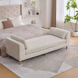 Modern Upholstered End Of Bed Bench With Armrests - Furniture Home Direct