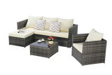6 Piece Outdoor Patio Set - Beige - Furniture Home Direct