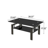Tempered Glass Table With Storage - Furniture Home Direct