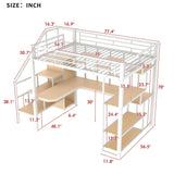 Loft Bed With Storage Staircase And Small Wardrobe, Built - In Desk And Storage Shelves - Furniture Home Direct