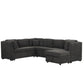 U-Shaped Sectional Sofa Pull Out Sofa Bed With Two USB Ports, Two Power Sockets, Three Back Pillows And A Storage Chaise For Living Room - Furniture Home Direct