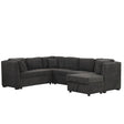 U-Shaped Sectional Sofa Pull Out Sofa Bed With Two USB Ports, Two Power Sockets, Three Back Pillows And A Storage Chaise For Living Room - Furniture Home Direct