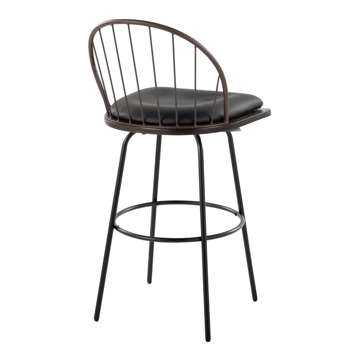 Riley - Claire Farmhouse Fixed Height Barstool With Swivel With Round Footrest (Set of 2) - Furniture Home Direct