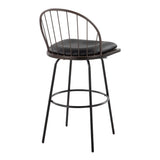 Riley - Claire Farmhouse Fixed Height Barstool With Swivel With Round Footrest (Set of 2) - Furniture Home Direct