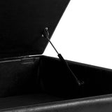 Owen - Square Coffee Table Storage Ottoman - Distressed Black - Furniture Home Direct