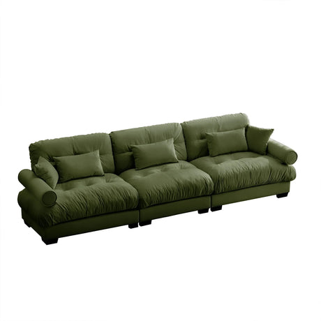 Modern Oversize Sofa With Cloud Like Comfort, Featuring Waist And Throw Pillows - Furniture Home Direct