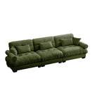 Modern Velvet Sofa With Bolstered Armrests And Pillows - Furniture Home Direct
