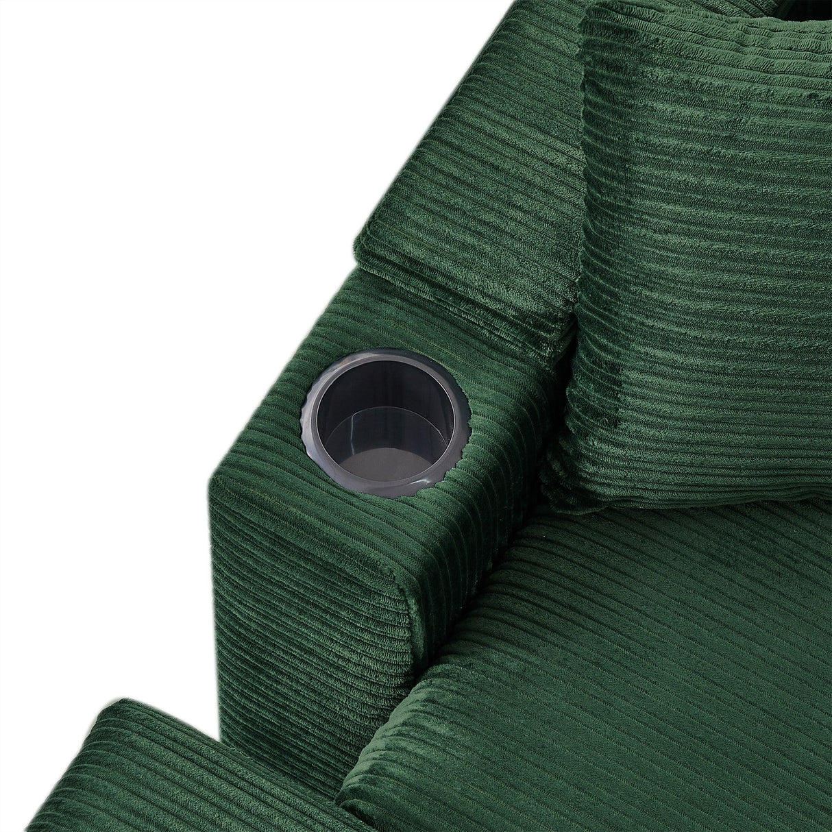 Sofa and Ottoman With Storage, Two USB Ports, Two Cup Holders and Phone Holder - Green - Furniture Home Direct