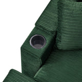 Sofa and Ottoman With Storage, Two USB Ports, Two Cup Holders and Phone Holder - Green - Furniture Home Direct