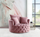 Zunyas - Velvet Accent Chair With Swivel - Furniture Home Direct