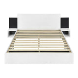 Floating Platform Bed, With LED Lights, Bedside Nightstand - Furniture Home Direct