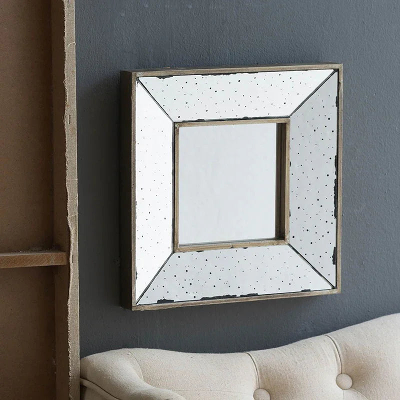 Distressed Accent Mirror, Traditional Style Framed Wall Mirror For Living Room - Furniture Home Direct