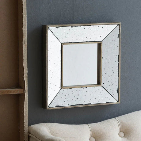 Distressed Accent Mirror, Traditional Style Framed Wall Mirror For Living Room - Furniture Home Direct