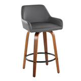 Daniella - Contemporary Fixed Height Counter Stool With Swivel With Round Footrest (Set of 2) - Furniture Home Direct