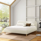 Roman - Curved Headboard Upholstered Platform Bed - Furniture Home Direct