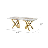 Contemporary Marble Pattern Top Table With Stainless Steel Base - Furniture Home Direct
