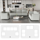 3 Pc Modular living room Set With Different Configurations, Light Gray - Furniture Home Direct