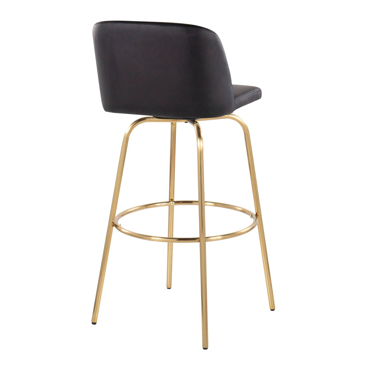 Toriano - Contemporary Fixed Height Barstool With Swivel And Round Footrest (Set of 2) - Furniture Home Direct