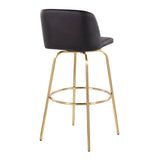 Toriano - Contemporary Fixed Height Barstool With Swivel And Round Footrest (Set of 2) - Furniture Home Direct