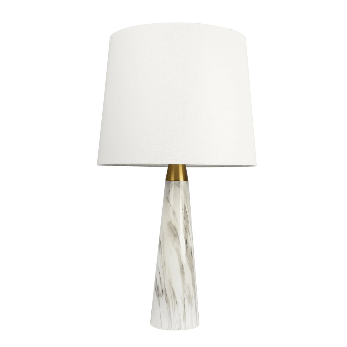 Enclave - Hydro Table Lamp With On / Off Switch Faux Marble Base Shade - Gold / White / White Marble - Furniture Home Direct