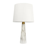 Enclave - Hydro Table Lamp With On / Off Switch Faux Marble Base Shade - Gold / White / White Marble - Furniture Home Direct