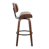 Lombardi - Mid-Century Modern Fixed Height Barstool With Swivel With Round Footrest (Set of 2) - Furniture Home Direct