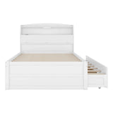LED Platform Bed With Trundle With Storage Headboard With Drawers - Furniture Home Direct