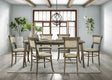 Bistro - Dining Table With Off White Fabric Dining Chairs - Furniture Home Direct