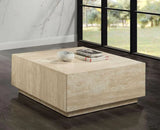 Deon - Travertine Table - Beige - Furniture Home Direct