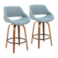 Fabrico - Mid Century Modern Fixed Height Counter Stool And Round Footrest (Set of 2) - Furniture Home Direct