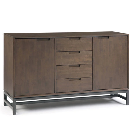 Banting - Mid Century Sideboard With Centre Drawers - Walnut Brown - Furniture Home Direct