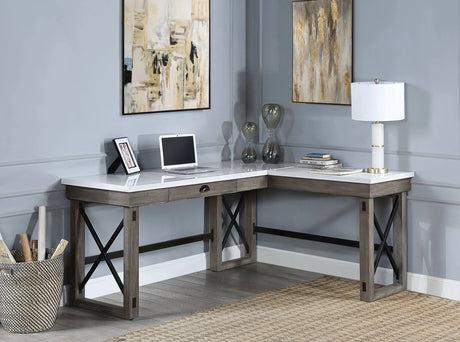 Talmar - Marble Top Weathered Writing Desk With Lift Top - Furniture Home Direct