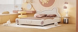 Kids Bed Bear Headboard with BuiltIn Storage Beige - Furniture Home Direct