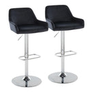 Daniella - Contemporary Adjustable Barstool With Swivel With Rounded Rectangle Footrest (Set of 2) - Furniture Home Direct