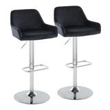 Daniella - Contemporary Adjustable Barstool With Swivel With Rounded Rectangle Footrest (Set of 2) - Furniture Home Direct